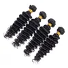 Braziliaanse 100% Menselijk Haar 4 Bundels Diepe Wave Dubbele Inslagen 10-30inch 95-100g / stuk Diepe krullend vier pc's