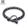 Retro Dumbbell Buckle Gym Healthy Sports Bracelet For Men Vintage Color Square Pearl Link Chain Bracelets 2019