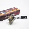 Mini LED briquet crâne pipe à tabac protable Cigarette rasta reggae pipe à fumer en métal avec boîte-cadeau