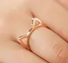 Womens 925 zilveren ringen eenvoudige schattige kat oor ontwerp vinger ring zwart vergulde kat sieraden gift groothandel