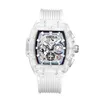 CWP Onola Transparent Plastic Square Watch Men 2021 Women Luxury Chronograph Wristwatch Fashion Casual Sport Unique Quartz272j