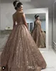 Nowy Projektant Róża Złoty Sparkly Sexy Africal Prom Dresses Zroszony Kryształy Backless Cekinowa długość podłogi Sukienka Wieczór Nosić Formalna sukienka