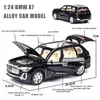 124 BM X7 Alloy Car Model Diecasts Toys Fordon MulticolorRatio Simulation Light Sound Pull Back 6 Doors Opened Kids Gift8969211