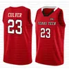 11.19 35 Kevin Jarrett 23 Culver Durant Texas Tech Red Raider NCAA Colloege Basketball Jersey 자수 로고 오렌지