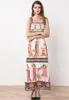 Ny ankomst 2020 Kvinnors Runway Dress Spaghetti Straps Beaded Tecken Tryckt Fashion Casual Dress