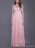 Een lijn roze bruidsmeisje jurk Long Split Front Lace Top Party prom -jurken Chiffon Vestido de Novia Avondjurken