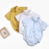 Воротник Baby Rompers Новорожденный отворотом Onesies Ромпер лето хлопок Короткие рукава Скалолазание Одежда для новорожденных Мальчик конструктор Triangle Ромпер YPP182