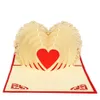 Carte de voeux 3d cartes cadeaux cartes d'amoureux coeur d'amour cartes pop up anniversaire saint valentin anniversaire pour femmes dames cadeau