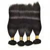 Extensões de cabelo humano reto de cabelo virgem indiano 2 pacotes de tecelagem de cabelo Mink Remy cor natural 8 polegadas a 30 polegadas