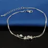 Vente chaude estampillé Sterling bracelets de cheville pour femmes perles simples Sier chaîne cheville pied bijoux YD0107