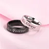 Letter His Always Her Forever band ring Stainless steel rings women mens love fashion jewelry will and sandy