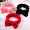 Women Coral Fleece Bow Hair Band Solid Color Wash Face Makeup Soft Headbands Fashion Girls Turban Head Wraps Hair Accessories3363767