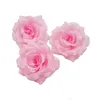 100 pièces 10cm ivoire fleurs artificielles soie Rose tête bricolage décor vigne fleur mur décoration de fête de mariage or Rose head6259985