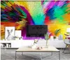 3D Wandbilder Tapete Raum für lebende 3d moderne bunte Tapeten Stereo-Line-TV Hintergrundwand