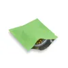 200pcs / lot Pochette d'emballage en papier d'aluminium refermable auto-scellable Vert mat Zip Lock Mylar Bonbons Poudre Odeur preuve Emballage Bag251d