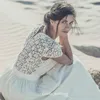 2019 Sexy Boho Estate Bohemian Beach Abito Da Sposa Laure De Sagazan Maniche Corte Abito Da Sposa Plus Size Vestido De noiva