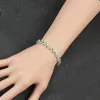 Chaîne à la mode vert et blanc zircon cubique pierre réglage dames Tennis Bracelets argent 925 bijoux pour femmes B100