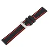 22 / 24mm Zwart Rood / Oranje Siliconen Horloge Band Waterdichte Rubber Polsriem Diver Vervanging Armband Spring Bars Straight End