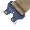 3 8CM Width Men Belt Nylon Tactical Army Belt For Trousers Metal Buckle Canvas Belts Outdoor Training Black Waist248L