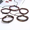 Luckyshine Handmade Woven Punk Style Vintage Male and Female Leather Bracelet Fashion Creative Jewelry