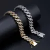 14mm 7 8 9 10inches Cuban Link Chain Bracelet Micro Pave Cubic Zircon Iced Out HipHop Jewelry For Male269f