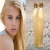 Blond brasiliansk hår 200g / lot nagel du tips pre-bonded keratin lim remy naturliga mänskliga hårförlängningar 200strands riktigt 100% mänskligt hår