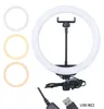 Photography LED Selfie Ring Light 26cm three-speed Stepless Lighting Dimmable With Phone Holder For Makeup Video Live Studio 10pcs/lot