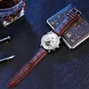 Onola varum￤rke automatisk mekanisk klocka m￤n armbandsur aff￤rsformell kl￤nning l￤derb￤lte h￶gkvalitativt rostfritt st￥l man vakt239w