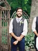 2020 Chalecos de lana modestos para el novio Chalecos de traje de estilo británico para hombres Chaleco de vestir ajustado para hombres Chaleco de boda Traje de padrino de boda por encargo