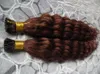 # 33 Koyu Kumral Kahverengi Remy Saç Uzantıları 200 S Keratin fusion Ön Sarışın Insan Saç Uzantıları Kinky Kıvırcık Hint Bakire Remy Saç