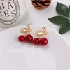 S866 Hot Mode-sieraden Mooie Cherry Oorbellen Kralen Dangle Stud Oorbellen