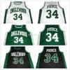 Paul Pierce #34 Inglewood High School 화이트 그린 블랙 레트로 농구 유니폼 Mens Stitched Custom Any Number Name