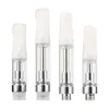 Liso branco preto gorjetas de cerâmica grossa cartuchos de óleo de óculos injetáveis ​​atomizador cerâmico Ecig Vape Pen .5ml 1ML Th205 Tanque de Vaporizador Vazio Descartável