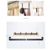 Haken rails bamboe deurhanger decoratie houder handige opslag punch gratis niet -slip home ruimte redden multifunction1