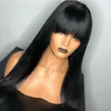 10-24INCH JET Svart Soft Lace Front Wigs Glueless Brasilian Full Lace Mänskliga Hår Paryker Med Barnhår För Black Woman