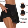 VERTVIE Zomer Running Shorts Women 2 In 1 Snelle droge yoga shorts Gym Loose Sport Ademvolle tennisrok Girls PantsKirt264F