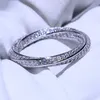 Drop Shipping High Quality Luxury Jewelry Real 100% Pure 925 Sterling Silver Pave White Sapphire CZ Diamond Party Eternity Wedding Band Ring