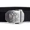 Unisex Russian National Emblem Canvas Tactical Belt High Quality Military Belts For Mens & Women Luxury Patriot Jeans Belt