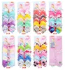 126 Kolor 5 "Hair Bow Girl Colorful Print Barrettes Cool Baby Accessories Unicorn Jojo Siwa Łuki 6 sztuk / Karty Pakowanie