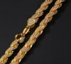 9mm Iced Out Rope Chain Necklace Hip Hop Bling Bling Necklace 18K Gold Plated Jewelry Trendy Fashion Whos2429