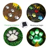 2Sets 태양 야외 색상 변경 동물 발 디자인 장식 램프 태양 발 인쇄 정원 조명 테라스, 마당, 산책로 조명,