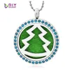 Fashion-Sale Hollow Christmas Tree 30mm Round Glossy Magnet Kan vara öppen 316L Rostfritt stål Parfym Pendant Fit Halsband utan kedja