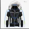 デザイナージャケットメンズオリジナルの品質冬のメンズジャケットファーフード付き暖かい厚いコートカジュアルコントラストカラーアウターアウターマスダウンジャケット