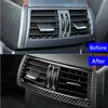 Carbon Fiber Hinten Klimaanlage Vent Rahmen Dekoration Abdeckung Aufkleber Trim Für BMW E70 E71 X5 X6 2008-2014 innen Zubehör