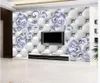 Silver flower soft pack 3D background wall mural 3d wallpaper 3d wall papers for tv backdrop233H