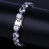 Bracelet de chaîne de tennis plaqué or 18 carats Hip Hop CZ Zircon 8 10 mm à une rangée de diamants glacés pour hommes femmes chaînes cubaines rappeur bijoux cadeaux