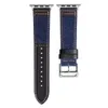لسلسلة Apple Watch Series 4 44 مم مصممة IWatch Bands 38 40 42 مم استبدال Watchband Canvas Canvas Leather Strap Bands270Z