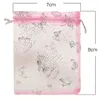 Sacchetti regalo in organza con farfalla rosa Sacchetti per bomboniere Sacchetti per gioielli 7 cm x 9 cm piccoli