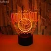 3d ny volleyboll form bordslampa USB 7 färger LED lampor Heminredning Lampara Bedroom Bedside baby sovande nattlight presenter