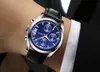 Crrju Watch Mens Watches Top Brand Luxury Men Casual Leather Waterproof Chronograph Men Sport Quartz Clock LeLogio Masculino277r